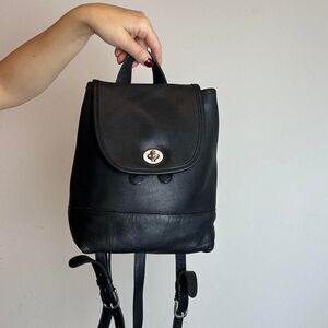 Coach Vintage 90s Y2K Daypack Small Black Leather Backpack 9960